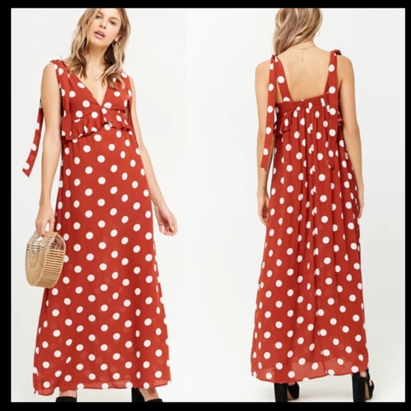knee length dresses for ladies Galaxia Black & White Polka Dot Maxi Dress With Mesh Skirt – Club L London main image 1